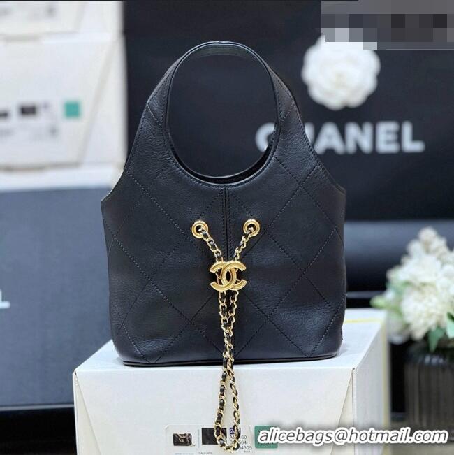 Buy Discount Chanel Calfskin Small Tote Bag AS6132 Black 2026 Top Quality