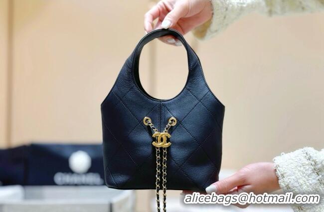 Buy Discount Chanel Calfskin Small Tote Bag AS6132 Black 2026 Top Quality