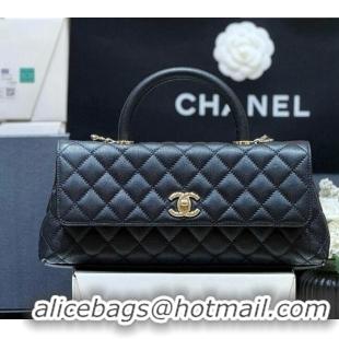 Classic Discount Chanel Grained Calfskin Maxi Flap Bag with Top Handle AS6091 Black 2026 Top Quality