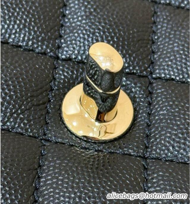 Classic Discount Chanel Grained Calfskin Maxi Flap Bag with Top Handle AS6091 Black 2026 Top Quality