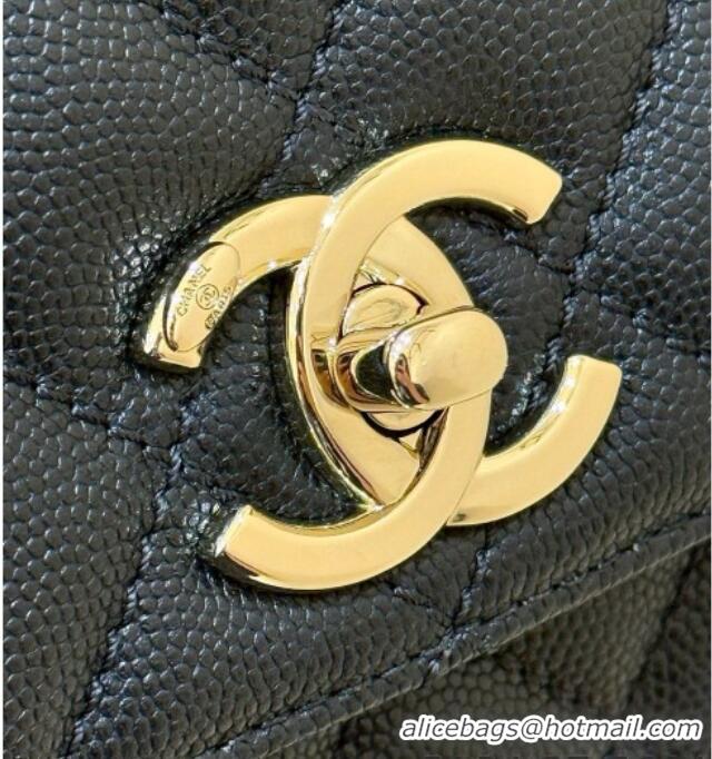 Classic Discount Chanel Grained Calfskin Maxi Flap Bag with Top Handle AS6091 Black 2026 Top Quality