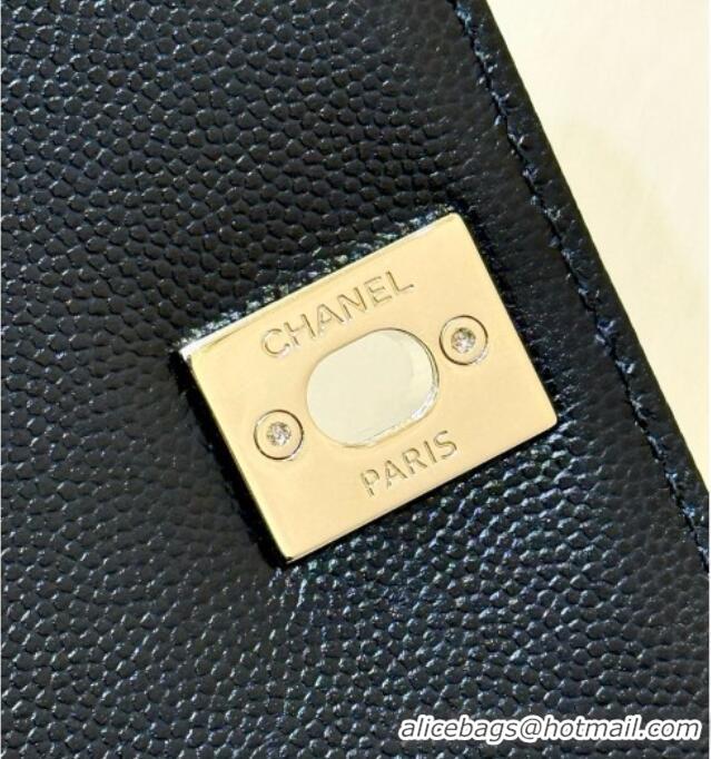 Classic Discount Chanel Grained Calfskin Maxi Flap Bag with Top Handle AS6091 Black 2026 Top Quality