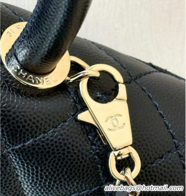 Classic Discount Chanel Grained Calfskin Maxi Flap Bag with Top Handle AS6091 Black 2026 Top Quality