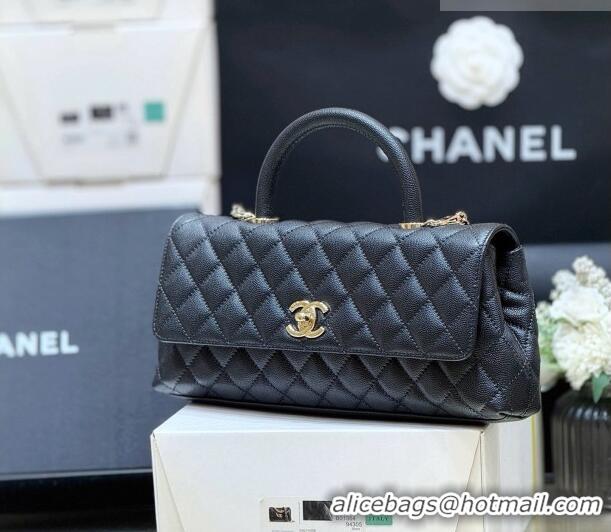 Classic Discount Chanel Grained Calfskin Maxi Flap Bag with Top Handle AS6091 Black 2026 Top Quality