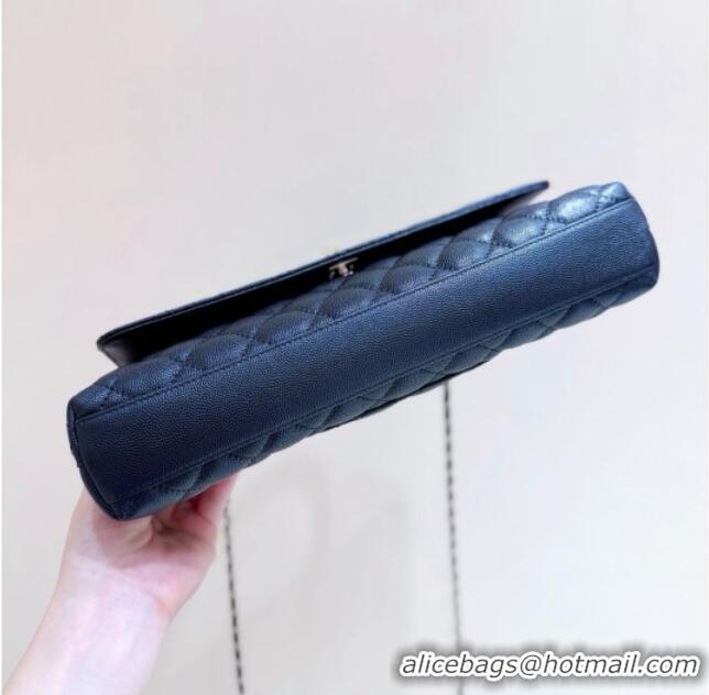 Classic Discount Chanel Grained Calfskin Maxi Flap Bag with Top Handle AS6091 Black 2026 Top Quality