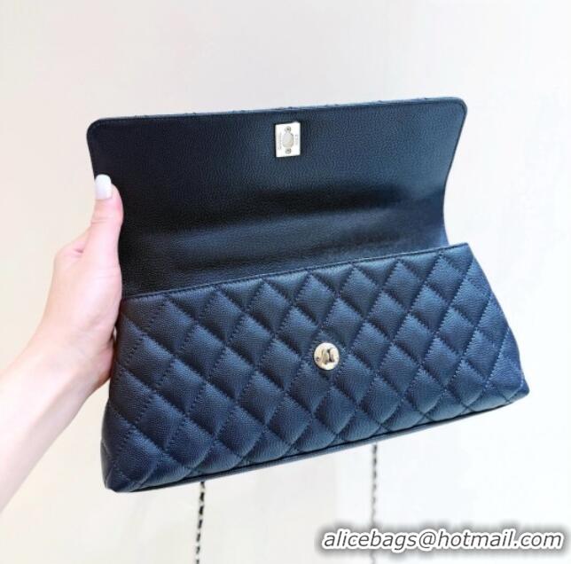 Classic Discount Chanel Grained Calfskin Maxi Flap Bag with Top Handle AS6091 Black 2026 Top Quality