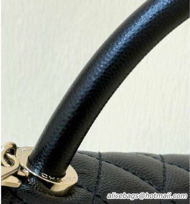 Classic Discount Chanel Grained Calfskin Maxi Flap Bag with Top Handle AS6091 Black 2026 Top Quality
