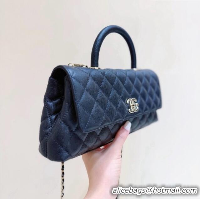 Classic Discount Chanel Grained Calfskin Maxi Flap Bag with Top Handle AS6091 Black 2026 Top Quality