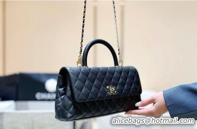 Classic Discount Chanel Grained Calfskin Maxi Flap Bag with Top Handle AS6091 Black 2026 Top Quality