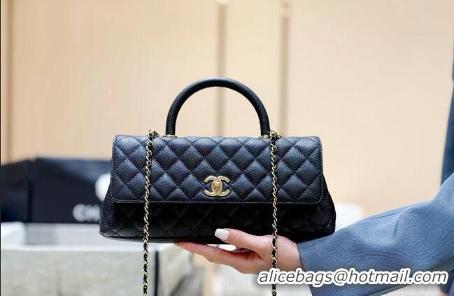 Classic Discount Chanel Grained Calfskin Maxi Flap Bag with Top Handle AS6091 Black 2026 Top Quality