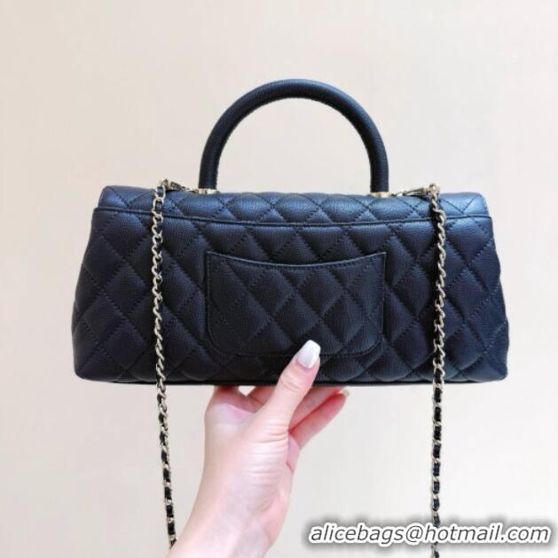 Classic Discount Chanel Grained Calfskin Maxi Flap Bag with Top Handle AS6091 Black 2026 Top Quality