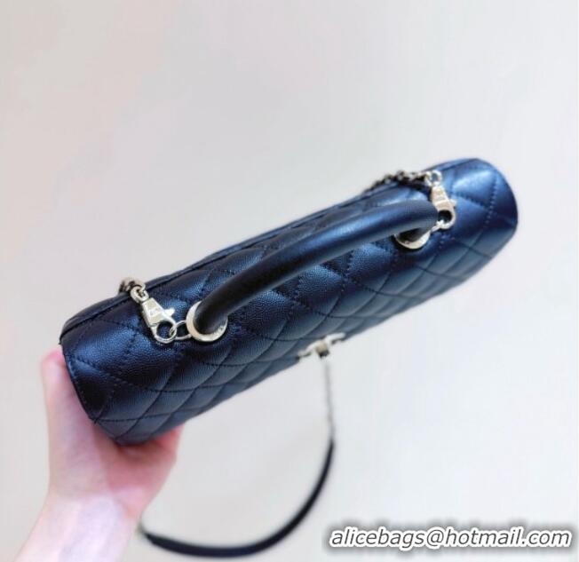 Classic Discount Chanel Grained Calfskin Maxi Flap Bag with Top Handle AS6091 Black 2026 Top Quality