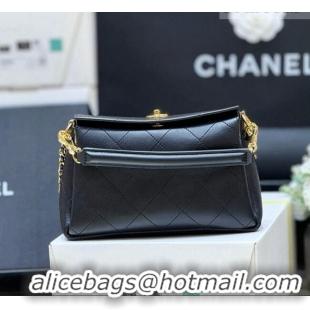 Best Price Chanel Chain Shoulder Bag in Black Calfskin AS6255 2026 Top Quality
