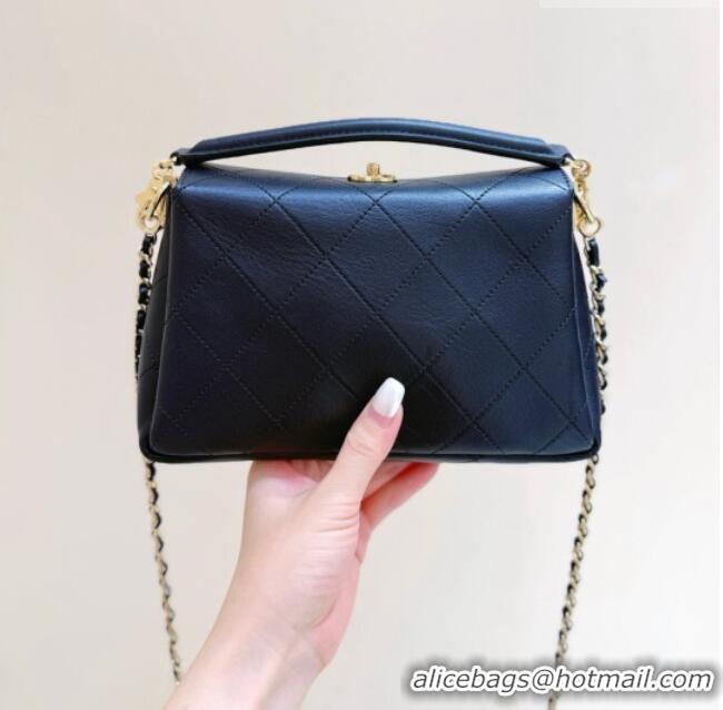 Best Price Chanel Chain Shoulder Bag in Black Calfskin AS6255 2026 Top Quality