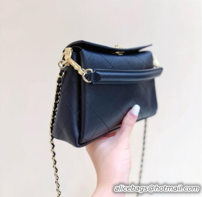 Best Price Chanel Chain Shoulder Bag in Black Calfskin AS6255 2026 Top Quality