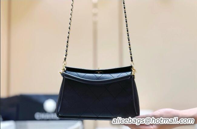 Best Price Chanel Chain Shoulder Bag in Black Calfskin AS6255 2026 Top Quality