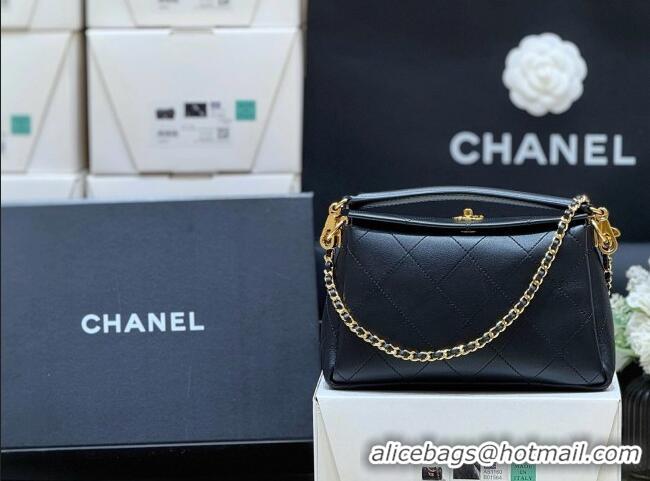 Best Price Chanel Chain Shoulder Bag in Black Calfskin AS6255 2026 Top Quality