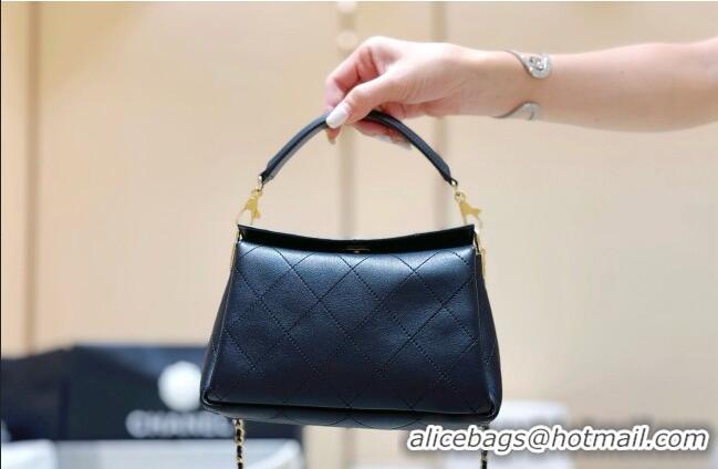 Best Price Chanel Chain Shoulder Bag in Black Calfskin AS6255 2026 Top Quality