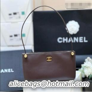 Shop Discount Chanel Calfskin Shoulder Bag AS6238 Dark Brown 2026 Top Quality