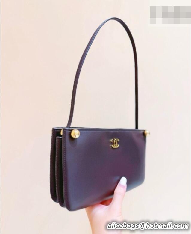 Shop Discount Chanel Calfskin Shoulder Bag AS6238 Dark Brown 2026 Top Quality