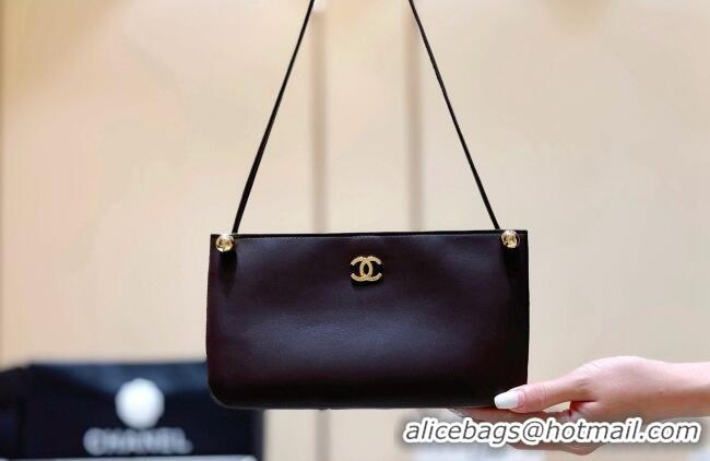 Shop Discount Chanel Calfskin Shoulder Bag AS6238 Dark Brown 2026 Top Quality