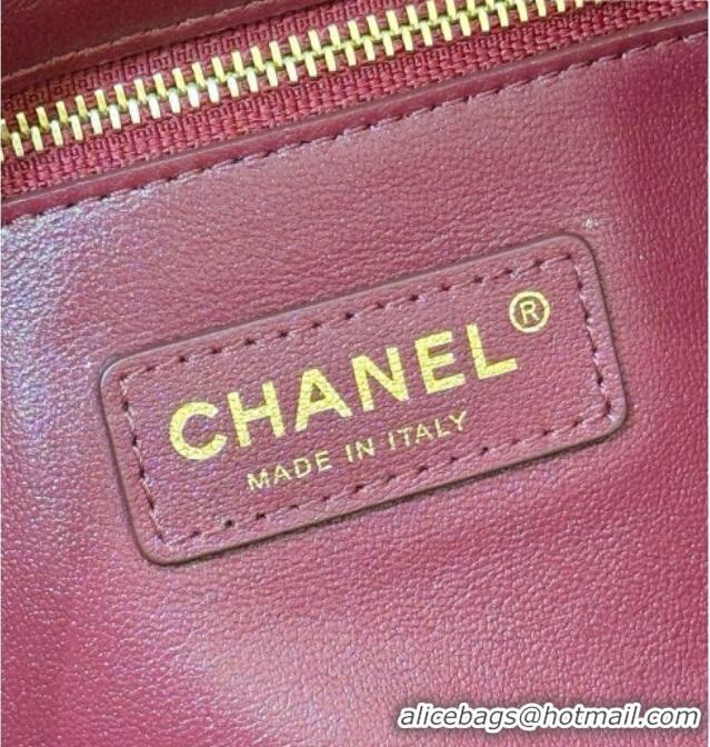 Inexpensive Chanel Small Shopping Bag in Crocodile Embossed Calfskin AS6243 Burgundy 2026 Top Quality