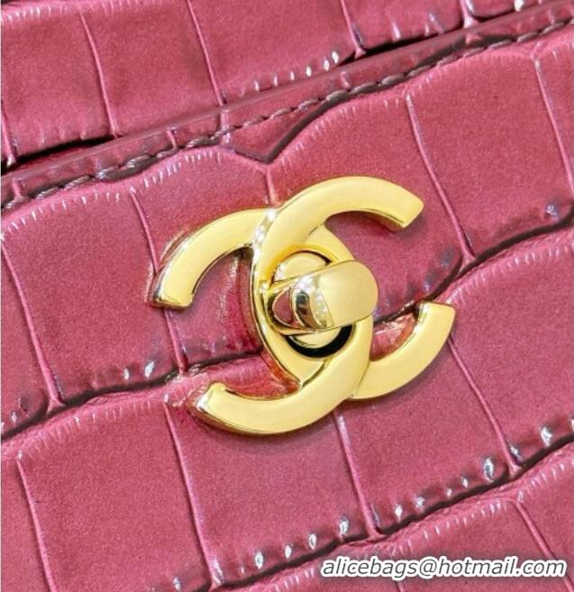 Inexpensive Chanel Small Shopping Bag in Crocodile Embossed Calfskin AS6243 Burgundy 2026 Top Quality