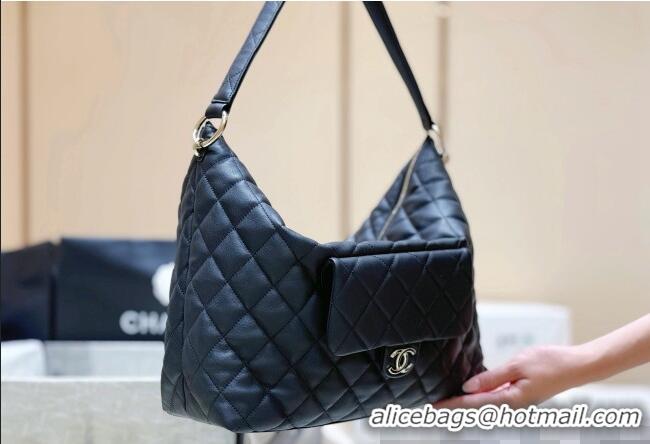 Classic Promotional Chanel Calfskin Maxi Pocket Hobo Bag AS4339 Black 2026 Top Quality