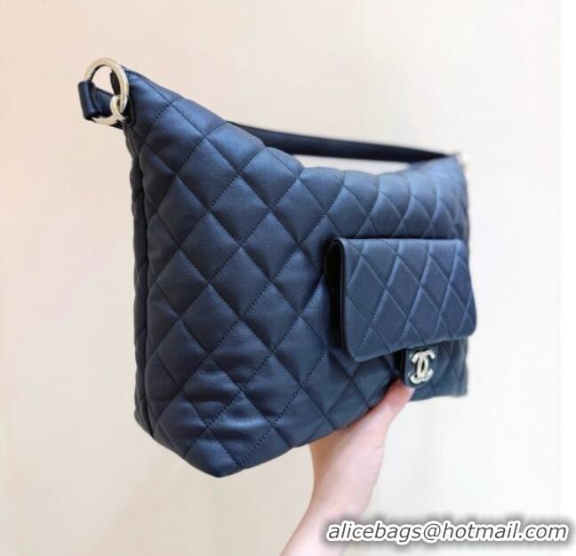 Classic Promotional Chanel Calfskin Maxi Pocket Hobo Bag AS4339 Black 2026 Top Quality