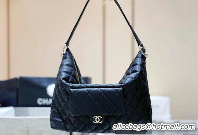 Classic Promotional Chanel Calfskin Maxi Pocket Hobo Bag AS4339 Black 2026 Top Quality