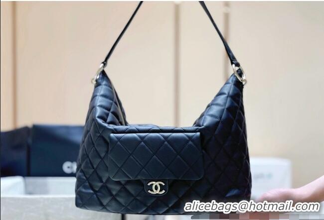 Classic Promotional Chanel Calfskin Maxi Pocket Hobo Bag AS4339 Black 2026 Top Quality