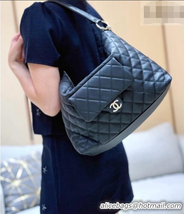 Classic Promotional Chanel Calfskin Maxi Pocket Hobo Bag AS4339 Black 2026 Top Quality