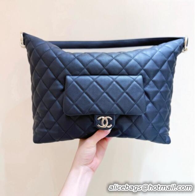 Classic Promotional Chanel Calfskin Maxi Pocket Hobo Bag AS4339 Black 2026 Top Quality