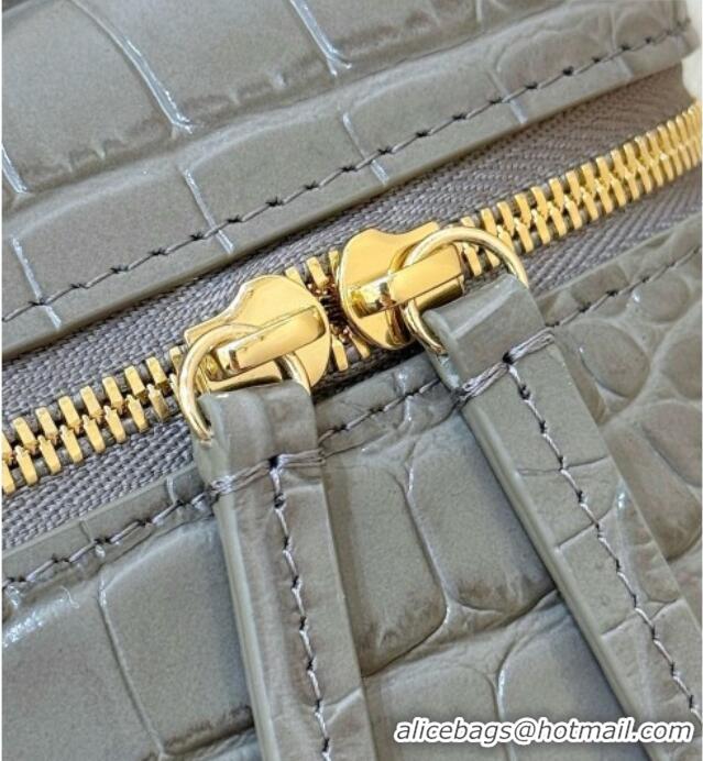 Well Crafted Chanel Vanity with Chain in Crocodile Embossed Calfskin AP5346 Grey 2026 Top Quality