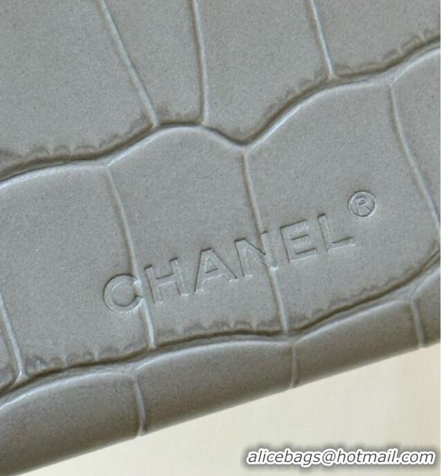 Well Crafted Chanel Vanity with Chain in Crocodile Embossed Calfskin AP5346 Grey 2026 Top Quality