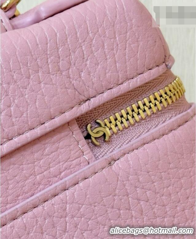 Most Popular Chanel Vanity with Chain in Grained Calfskin AP5346 Pink 2026 Top Quality