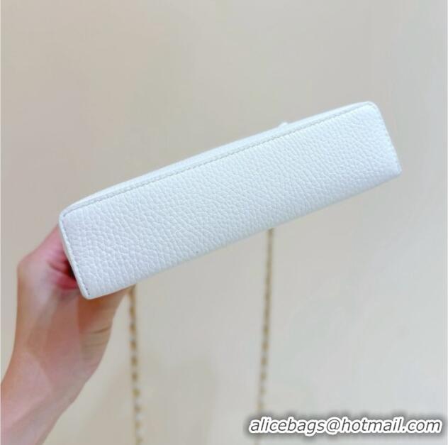Most Popular Chanel Vanity with Chain in Grained Calfskin AP5346 White 2026 Top Quality