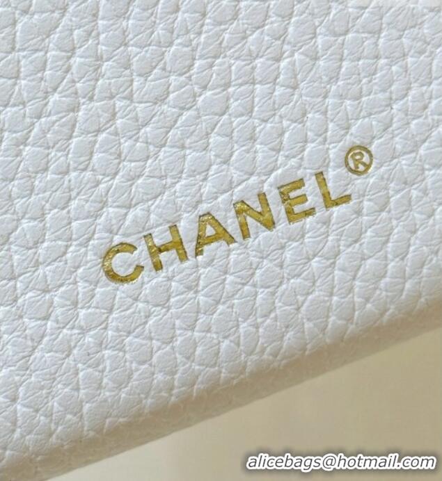 Most Popular Chanel Vanity with Chain in Grained Calfskin AP5346 White 2026 Top Quality