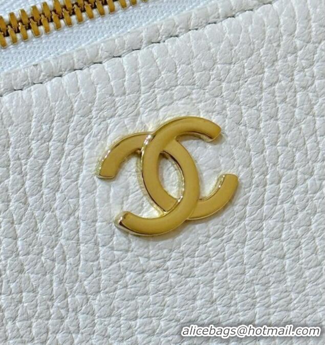Most Popular Chanel Vanity with Chain in Grained Calfskin AP5346 White 2026 Top Quality