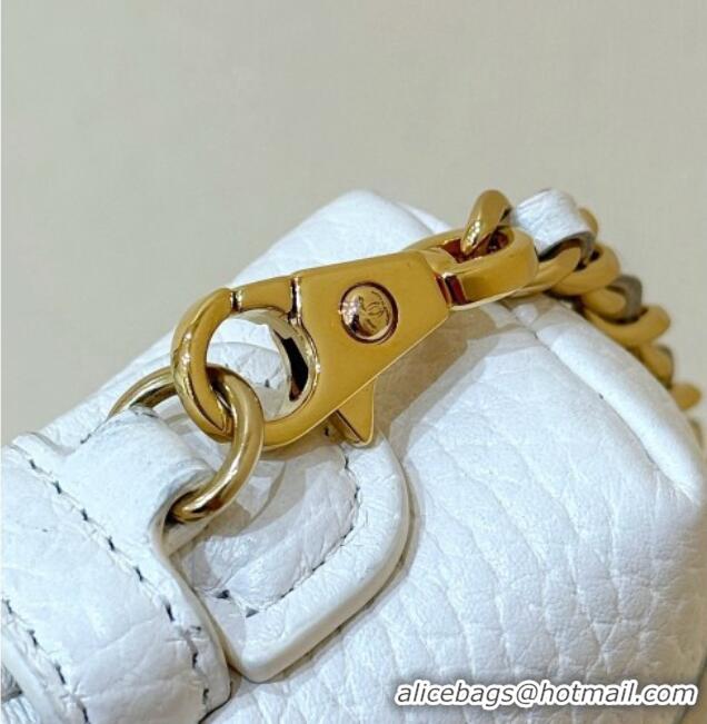 Most Popular Chanel Vanity with Chain in Grained Calfskin AP5346 White 2026 Top Quality