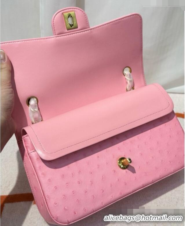 Promotional Chanel Classic Medium Flap Bag in Ostrich Leather CHO0721 Pink 2026