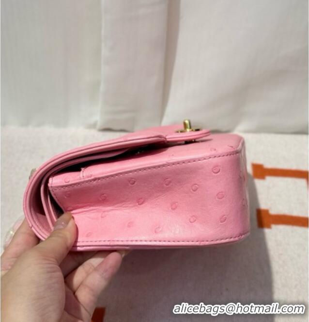 Promotional Chanel Classic Medium Flap Bag in Ostrich Leather CHO0721 Pink 2026