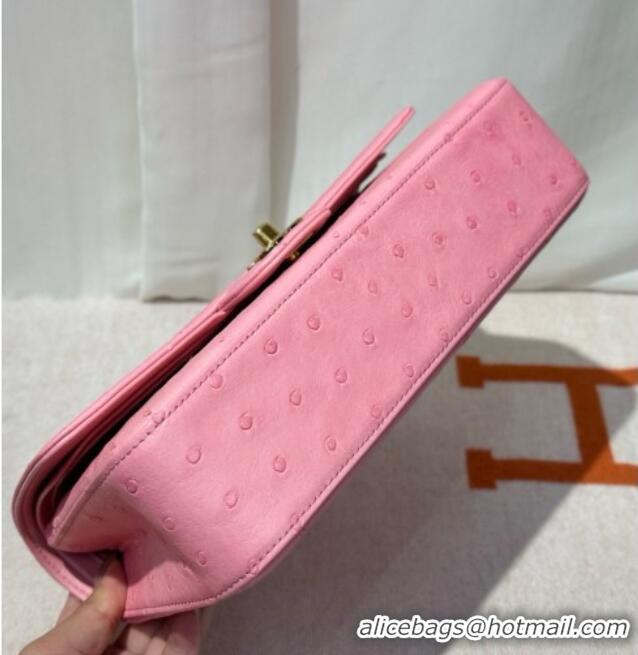 Promotional Chanel Classic Medium Flap Bag in Ostrich Leather CHO0721 Pink 2026
