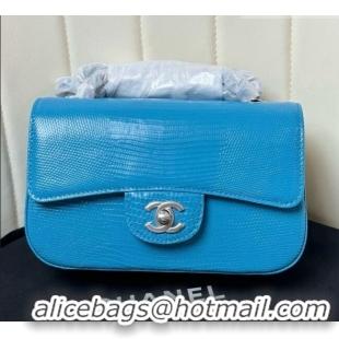Most Popular Chanel Classic Mini Flap Bag in Lizard Leather CHL0721 Blue 2026