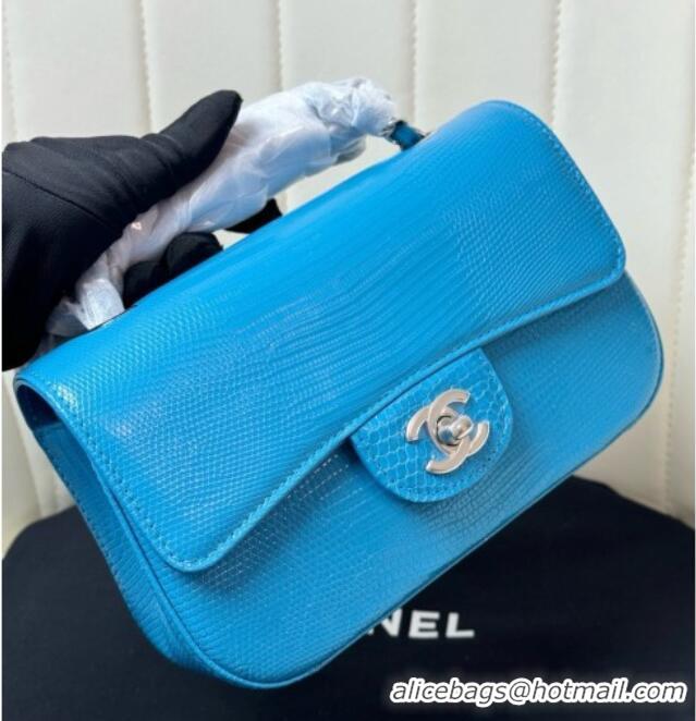Most Popular Chanel Classic Mini Flap Bag in Lizard Leather CHL0721 Blue 2026