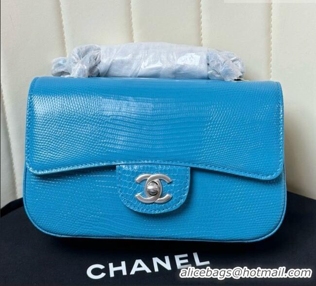 Most Popular Chanel Classic Mini Flap Bag in Lizard Leather CHL0721 Blue 2026