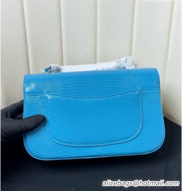 Most Popular Chanel Classic Mini Flap Bag in Lizard Leather CHL0721 Blue 2026