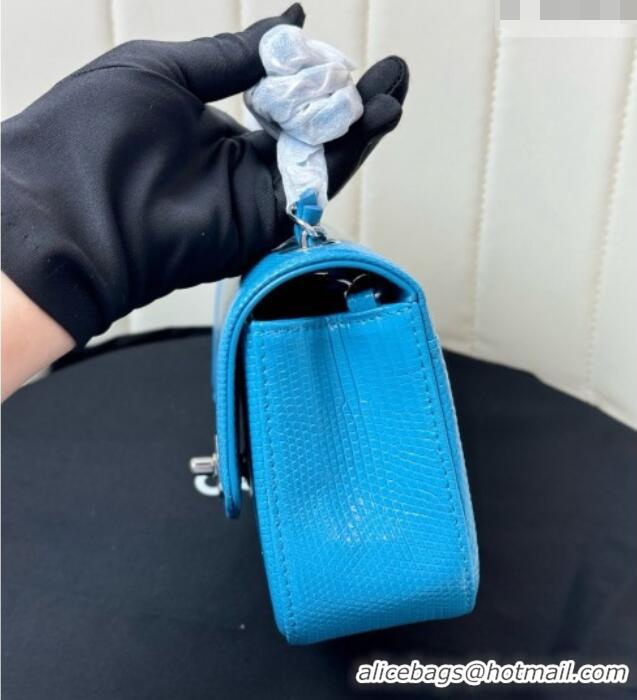 Most Popular Chanel Classic Mini Flap Bag in Lizard Leather CHL0721 Blue 2026