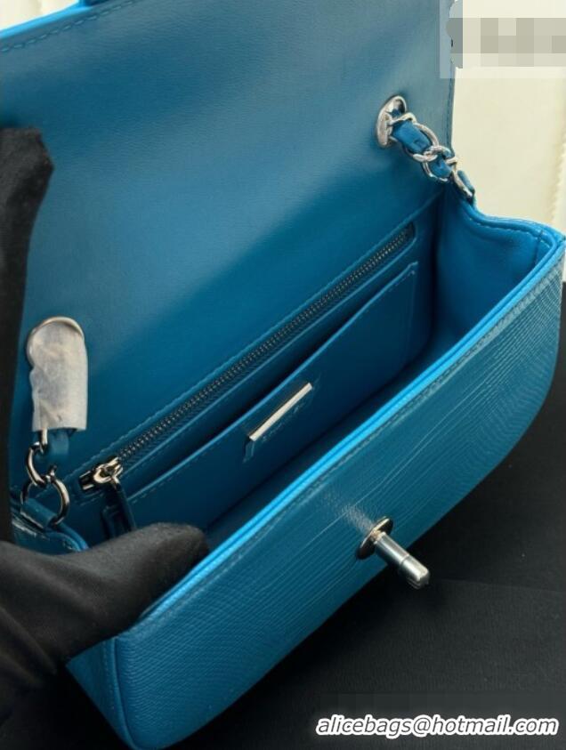 Most Popular Chanel Classic Mini Flap Bag in Lizard Leather CHL0721 Blue 2026