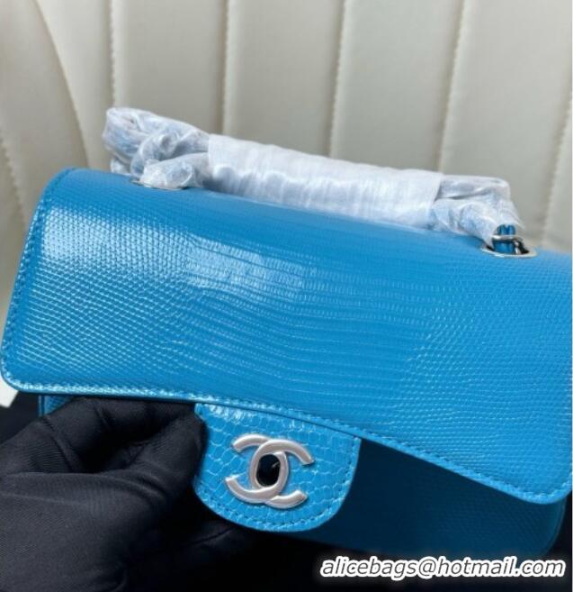 Most Popular Chanel Classic Mini Flap Bag in Lizard Leather CHL0721 Blue 2026